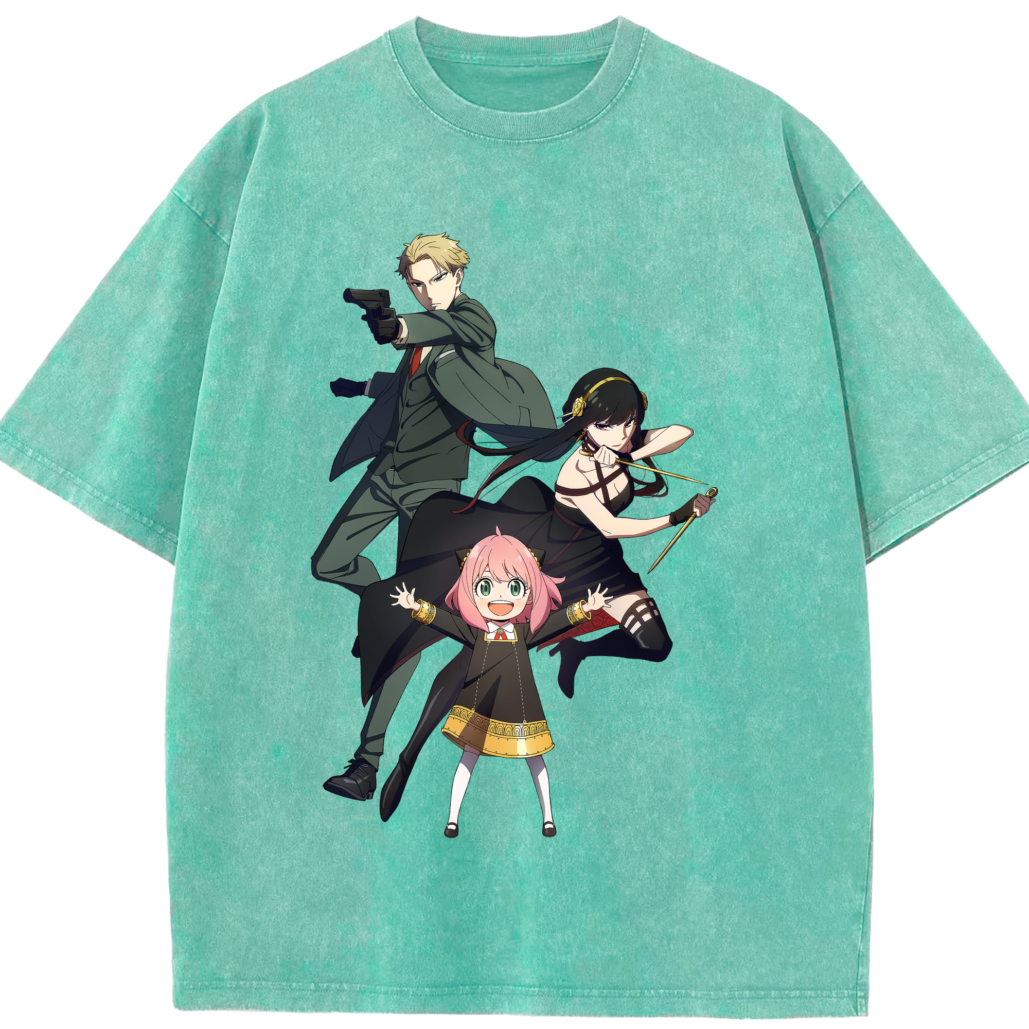 （画像用） SPY×FAMILY间谍家家酒 綿100% ヴィンテージ風 半袖Tシャツ（フロントプリント）